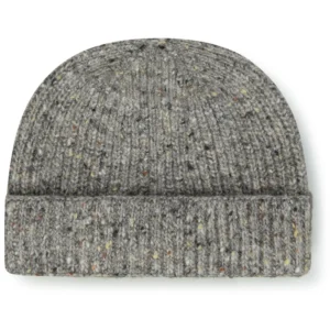 Burrows & Hare Donegal Wool Beanie Hat - Grey